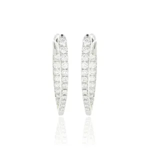 18k White Gold Diamond Imperial Hoops