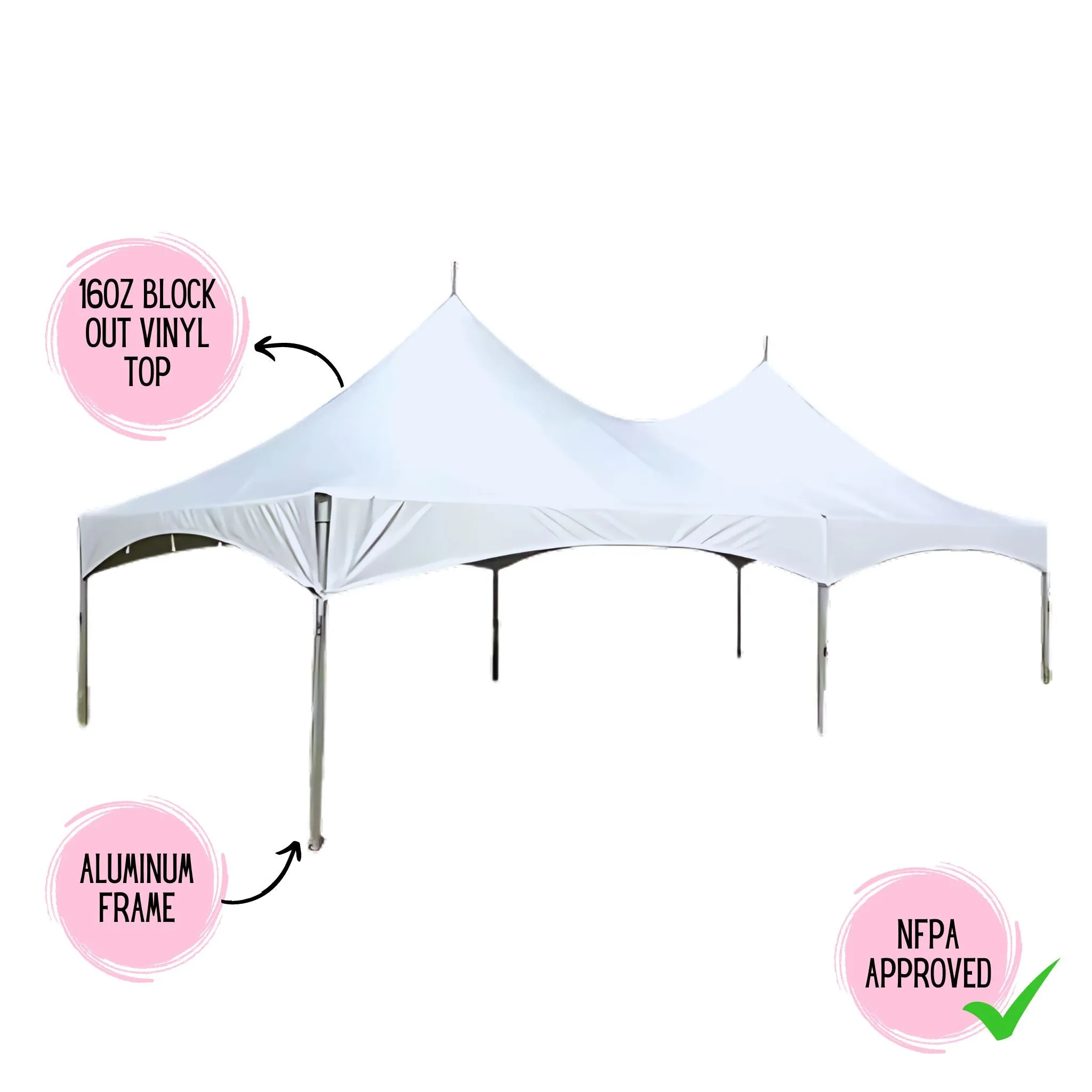 20x40 High Peak Cross Cable Tent