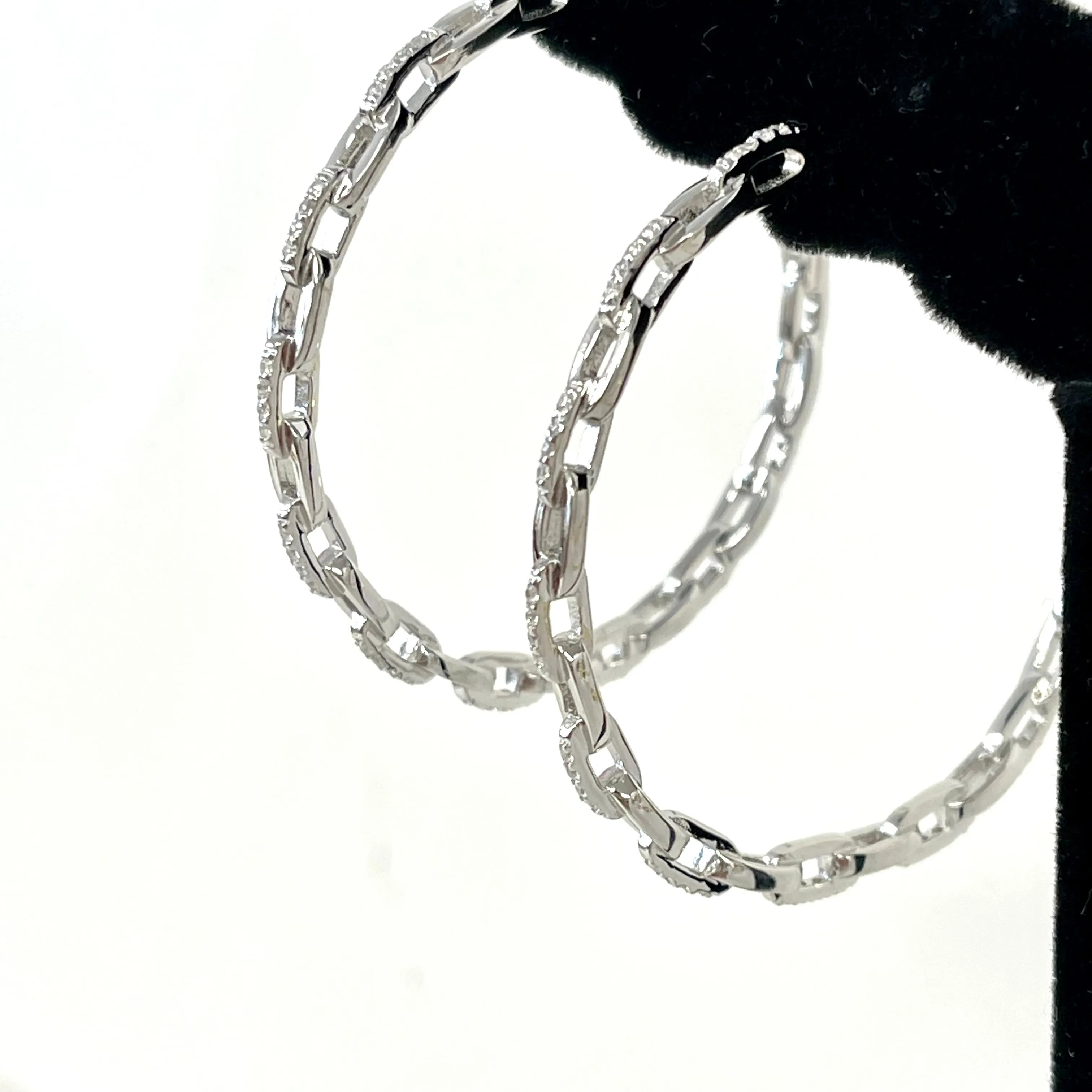 2" Sterling & Gold Link Chain Hoops