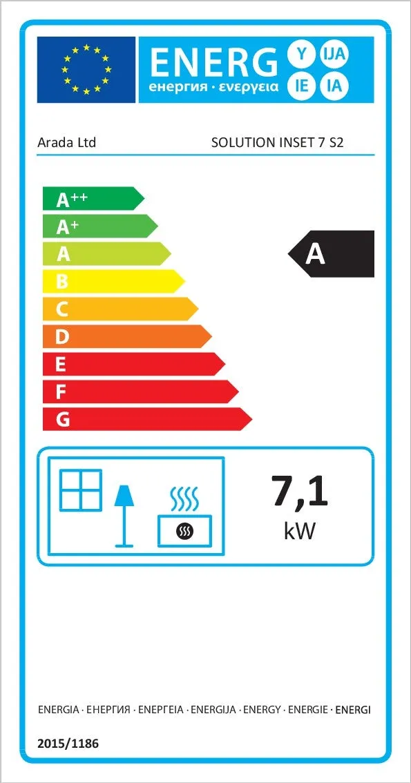 Arada Hamlet Solution 7kW Chestnut Stove, Multi Fuel, Wood Burning, Inset 7 (S4), Ecodesign Approved, Defra Approved