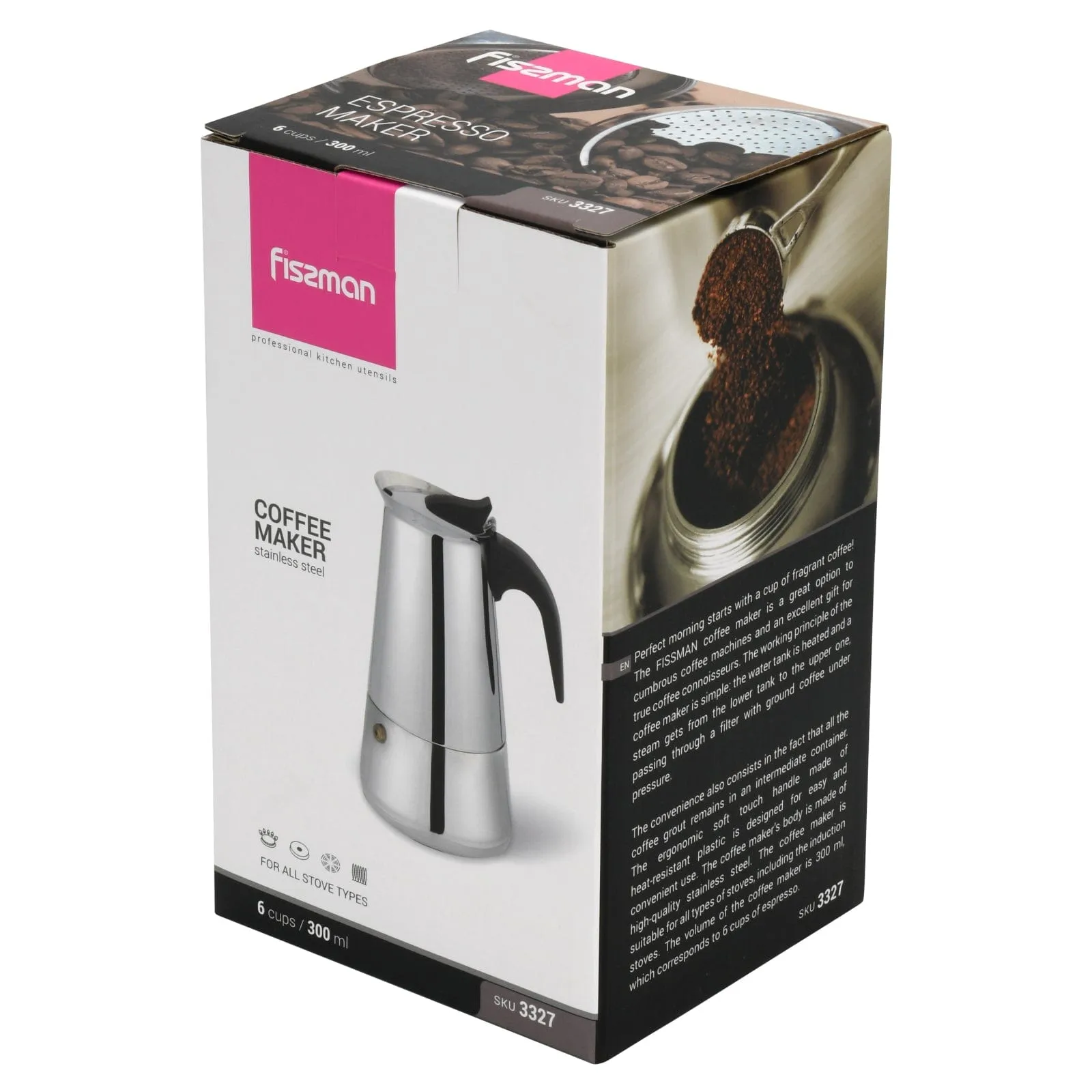Fissman Coffee Maker (450ml) For 9 Cups (Aluminium)