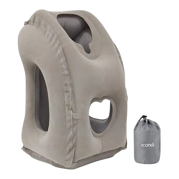 Iconix Inflatable Travel Pillow with Head and Arm Rests