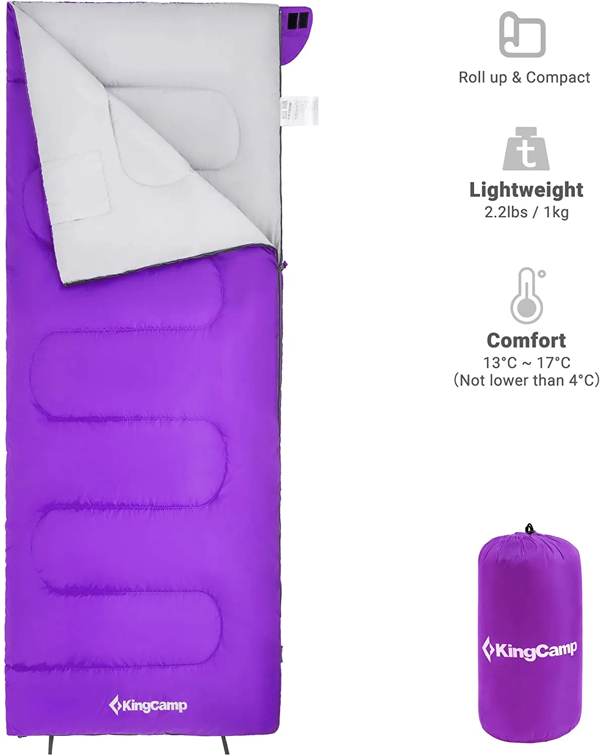 KingCamp Joinable Envelope Lightweight Adults Sleeping Bags