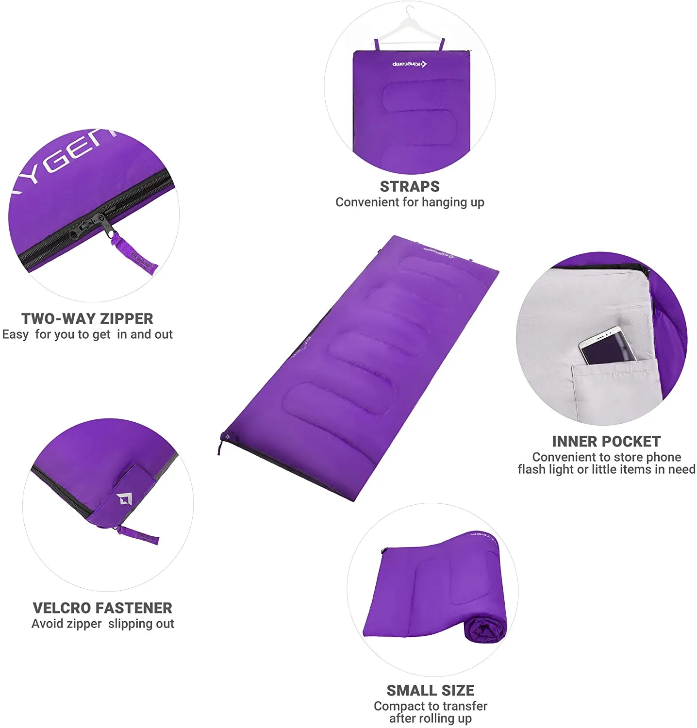KingCamp Joinable Envelope Lightweight Adults Sleeping Bags
