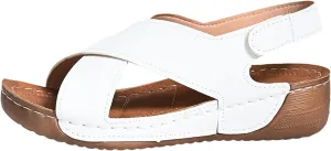 Women's Wedge Sandals Orthotic Comfort Dressy Summer Sandal Ankle Strap Casual Walking Wedges Platform Slip On Shoes